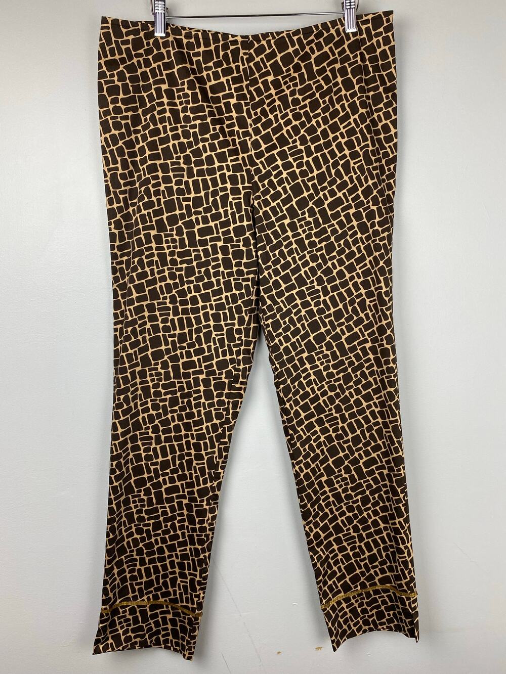 Fausta Cinquini Collection Giraffe Print High Waisted Pants Size 14 Italy NWT